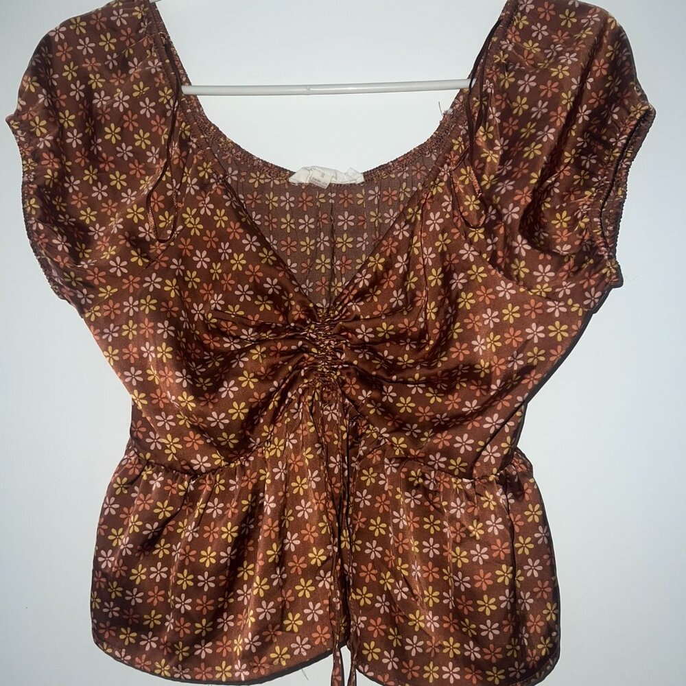 Satin Floral Top
